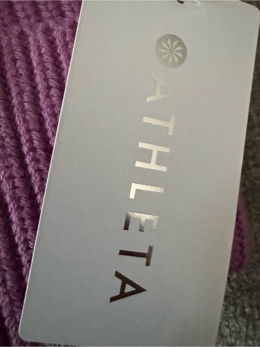 Athleta Cozy Hour Beanie Pink Ribbed Knit Beanie Cotton and Wool